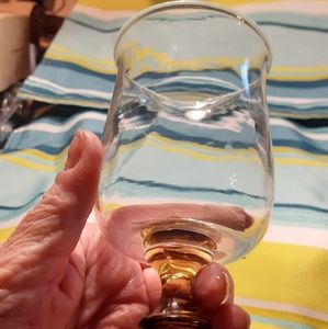 6 Libby Tulip Bowl Smokey Color Wine Glasses vintage